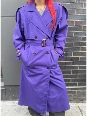Double Breasted Purple Trenchcoat